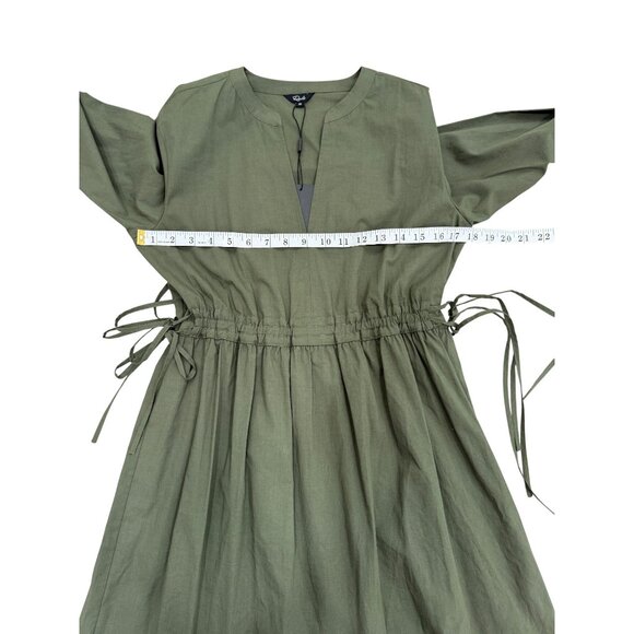 Rails Olive Green Tiered Maxi Dress Cinched-Waist & Long Sleeves Womens XS NEW - Picture 6 of 8